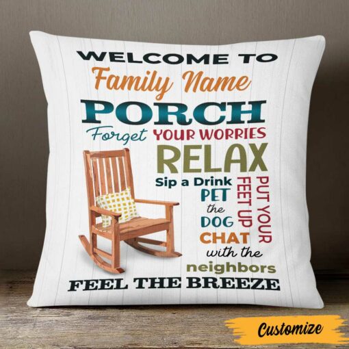 Personalized Outdoor Porch Pillow