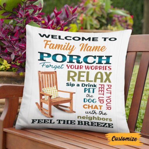 Personalized Outdoor Porch Pillow