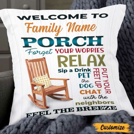 Personalized Outdoor Porch Pillow