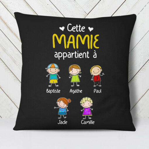 Personalized Papy Mamie French Grandma Grandpa Belongs Pillow