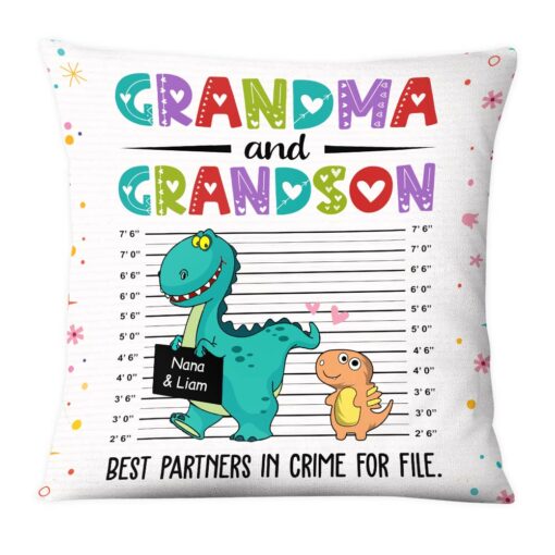 Personalized Partners In Crime Dinosaur Grandma Pillow