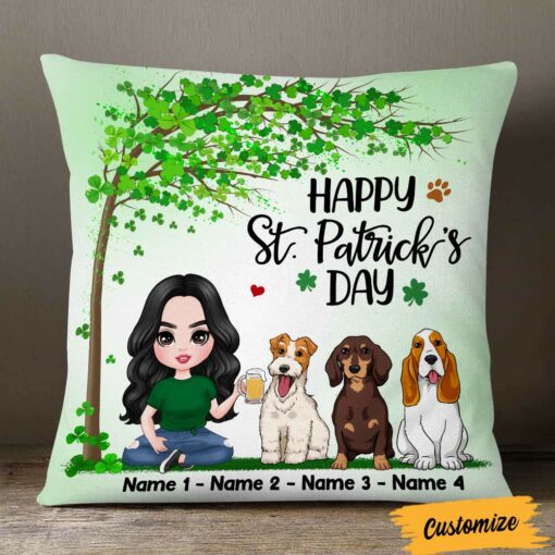 Personalized Patrick’s Day Dog Mom Pillow