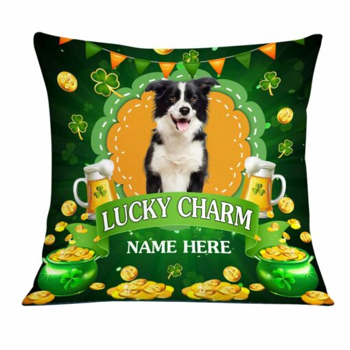 Personalized Patrick’s Day Dog Photo Pillow