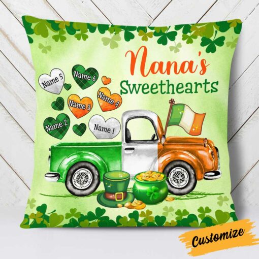 Personalized Patrick’s Day Mom Grandma Nana Grandkids Pillow