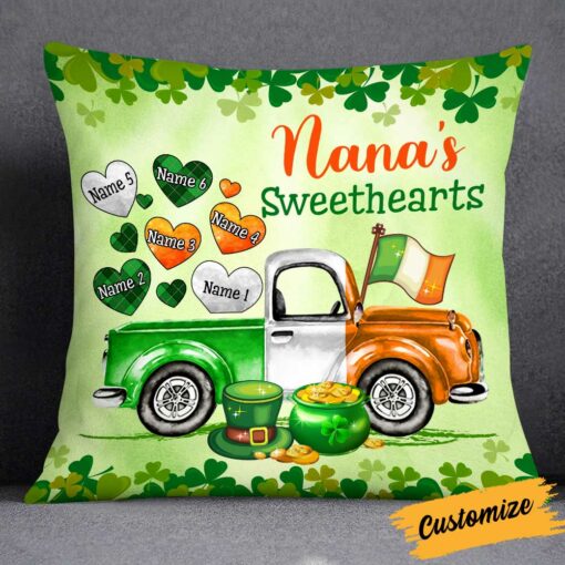 Personalized Patrick’s Day Mom Grandma Nana Grandkids Pillow