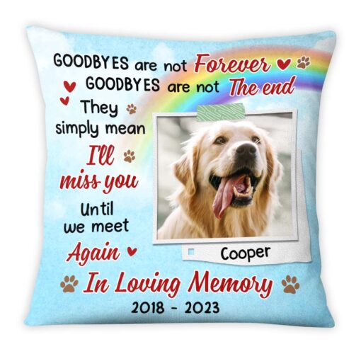 Personalized Pet Memorial Until We Meet Again Photo Pillow