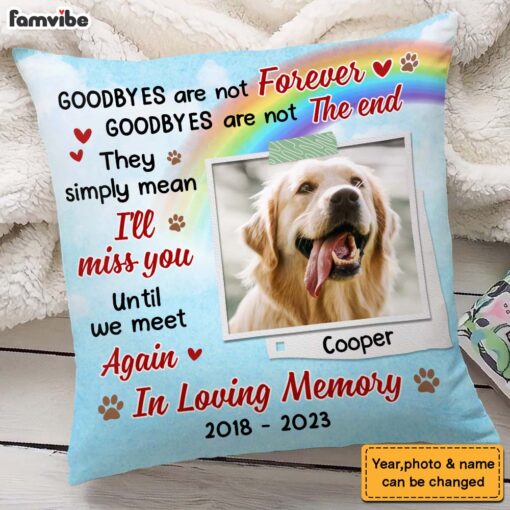 Personalized Pet Memorial Until We Meet Again Photo Pillow