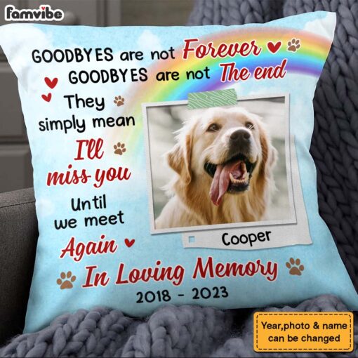 Personalized Pet Memorial Until We Meet Again Photo Pillow