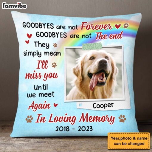 Personalized Pet Memorial Until We Meet Again Photo Pillow