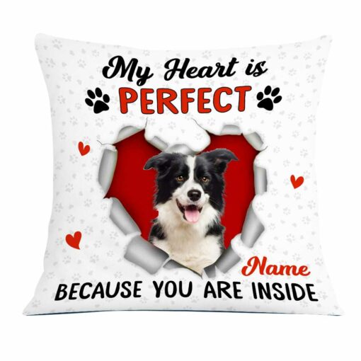 Personalized Photo Dog Owner My Heart Pillow