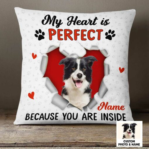 Personalized Photo Dog Owner My Heart Pillow