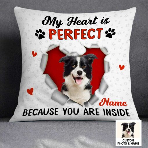 Personalized Photo Dog Owner My Heart Pillow