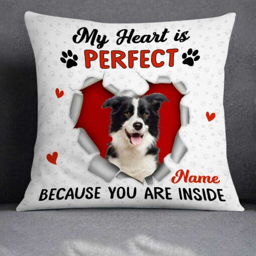 Personalized Photo Dog Owner My Heart Pillow