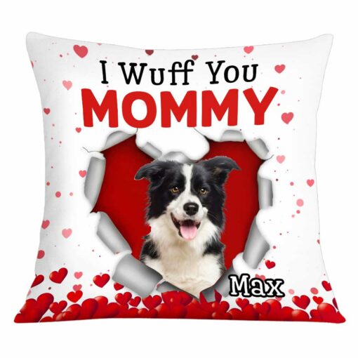 Personalized Photo Dog Valentine Heart Pillow