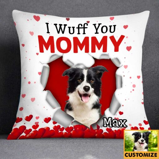 Personalized Photo Dog Valentine Heart Pillow