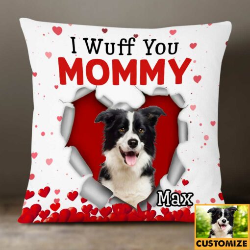 Personalized Photo Dog Valentine Heart Pillow