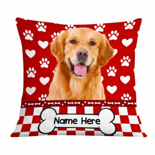 Personalized Photo Dog Valentine Pillow