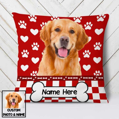 Personalized Photo Dog Valentine Pillow