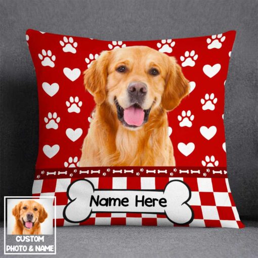 Personalized Photo Dog Valentine Pillow