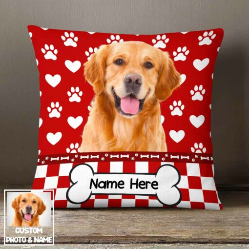 Personalized Photo Dog Valentine Pillow