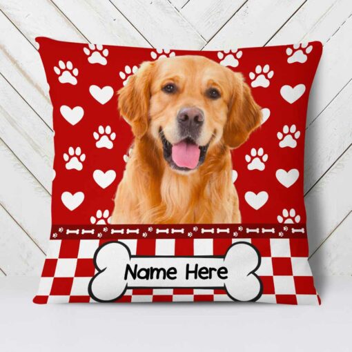 Personalized Photo Dog Valentine Pillow