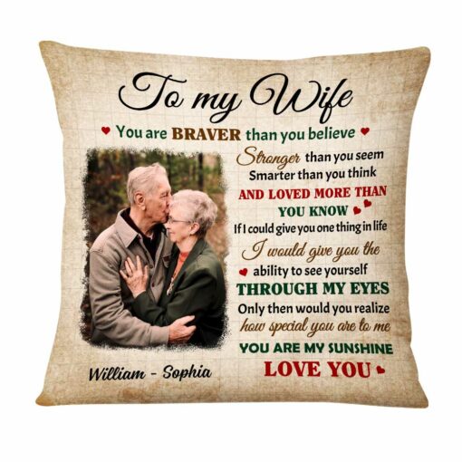 Personalized Photo To My Wife Pillow