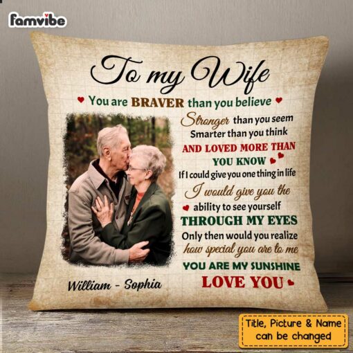 Personalized Photo To My Wife Pillow