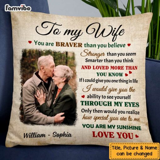 Personalized Photo To My Wife Pillow