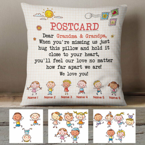 Personalized Postcard Letter To Grandma Pillow