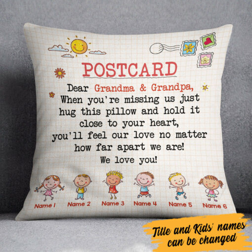 Personalized Postcard Letter To Grandma Pillow