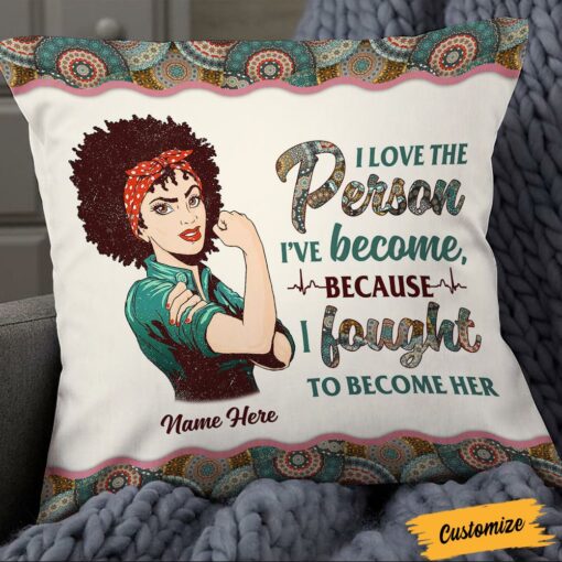 Personalized Proud Nurse BWA I Fought To Become Her Pillow