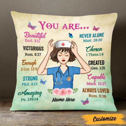 Personalized Proud Nurse Jesus Pillow