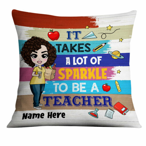 Personalized Proud Teacher A Lot Of Sparkle Pillow