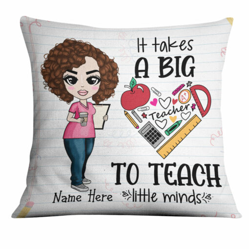 Personalized Proud Teacher Big Heart Pillow