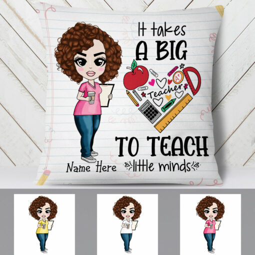 Personalized Proud Teacher Big Heart Pillow