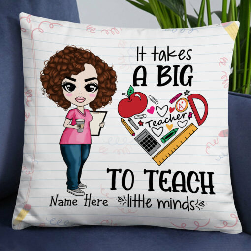 Personalized Proud Teacher Big Heart Pillow