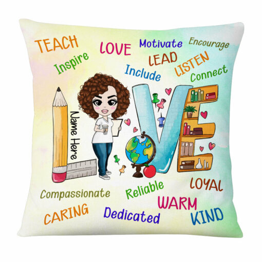 Personalized Proud Teacher Love Inspire Pillow