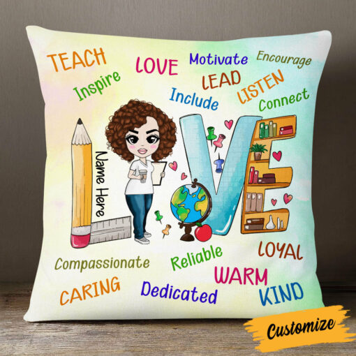 Personalized Proud Teacher Love Inspire Pillow