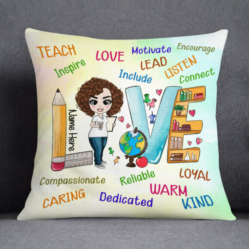 Personalized Proud Teacher Love Inspire Pillow