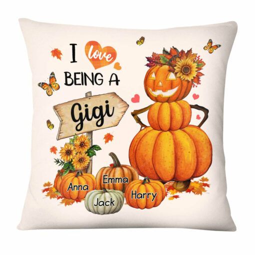 Personalized Pumpkin Grandma Fall Pillow