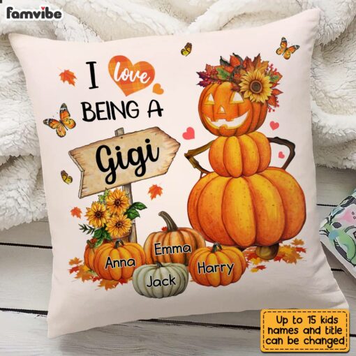 Personalized Pumpkin Grandma Fall Pillow