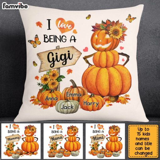 Personalized Pumpkin Grandma Fall Pillow