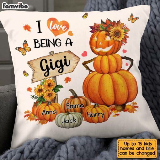 Personalized Pumpkin Grandma Fall Pillow