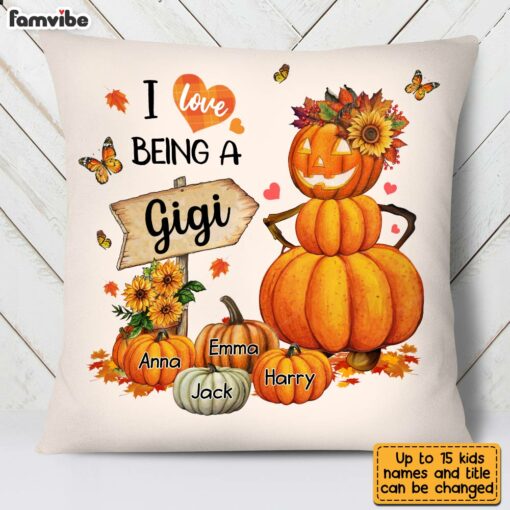 Personalized Pumpkin Grandma Fall Pillow