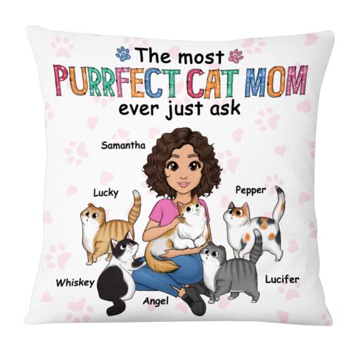 Personalized Purrfect Cat Mom Pillow