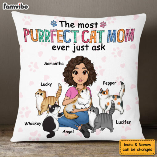 Personalized Purrfect Cat Mom Pillow