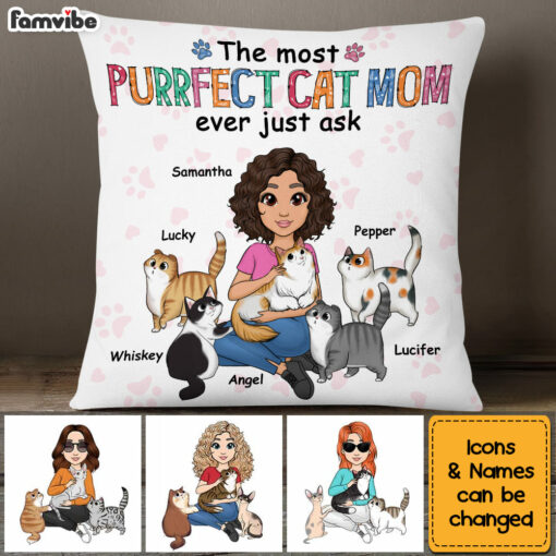 Personalized Purrfect Cat Mom Pillow