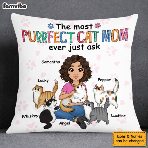 Personalized Purrfect Cat Mom Pillow