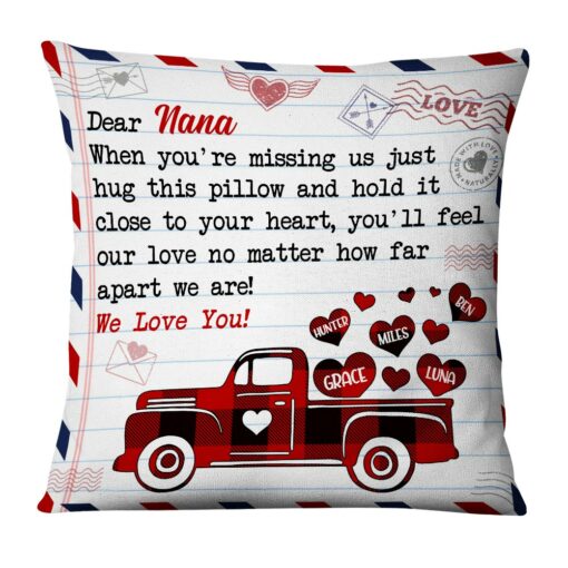 Personalized Red Truck Dear Nana Grandma Pillow