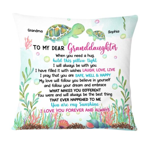 Personalized Sea Turtle Gift For Granddaughter Pillow